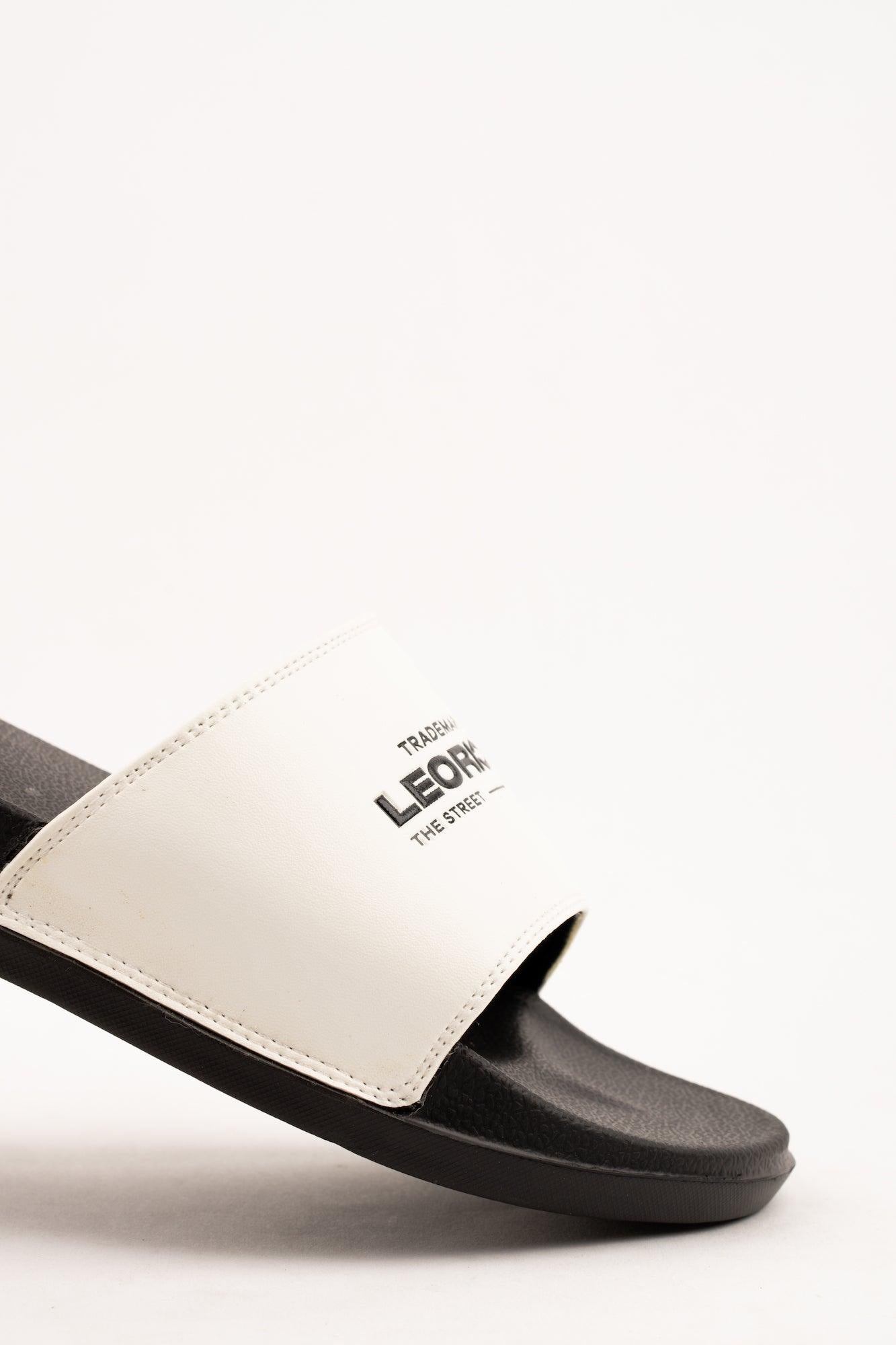 ZORIN SLIDES - WHITE / BLACK - Leo Richie®